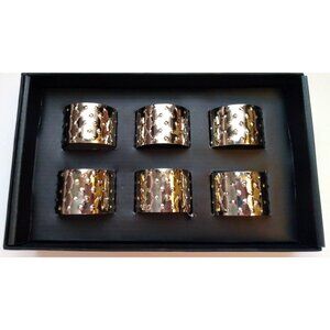 Tahari Home 6 Silver Studded Napkin Rings